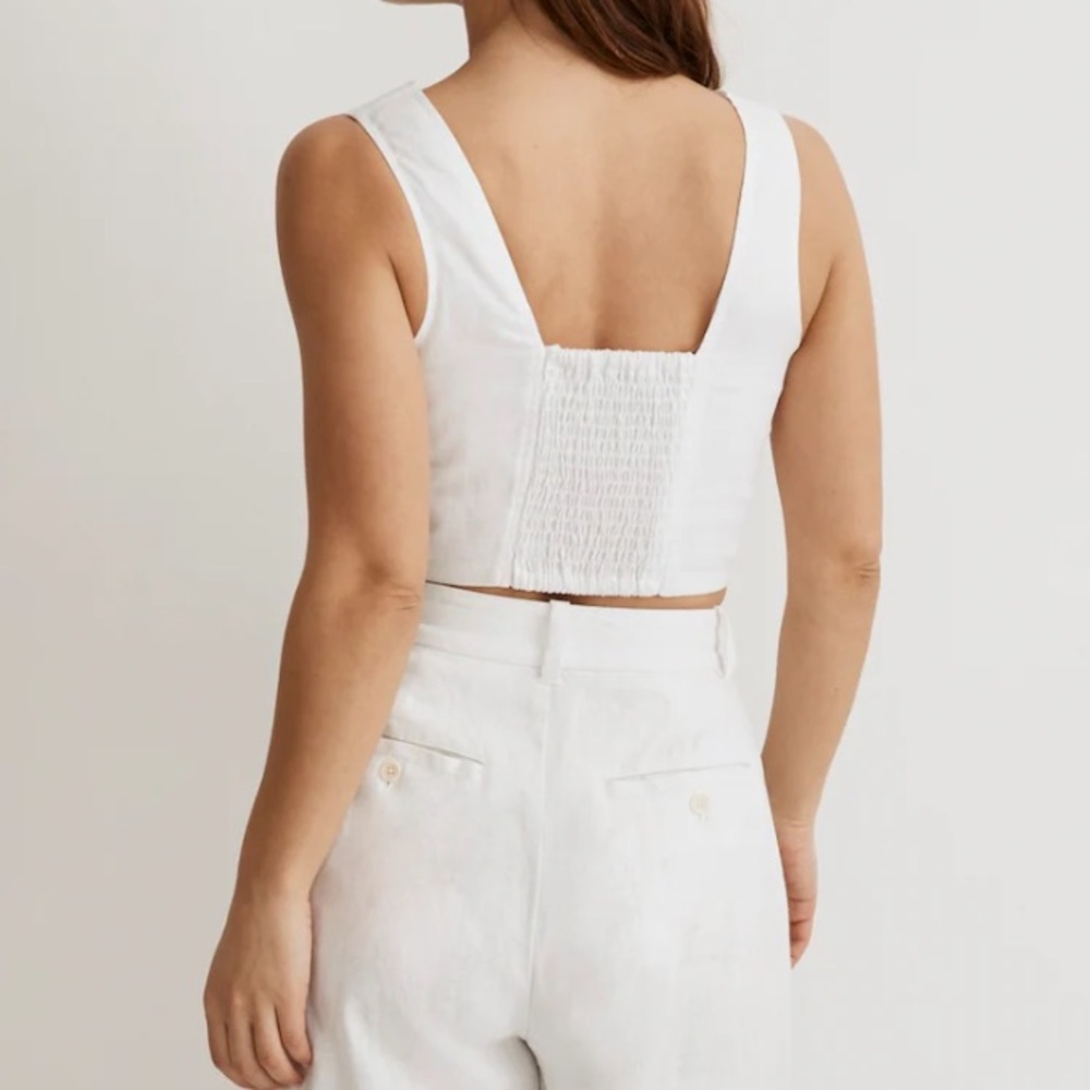 Madewell Gwen Crop Top Linen Vest🌿 - Picture 11 of 16